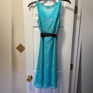 Calvin Klein size 8 teal high neck cocktail dress